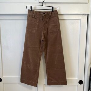 Quince Organic Stretch Corduroy Cropped Wide Leg Pants